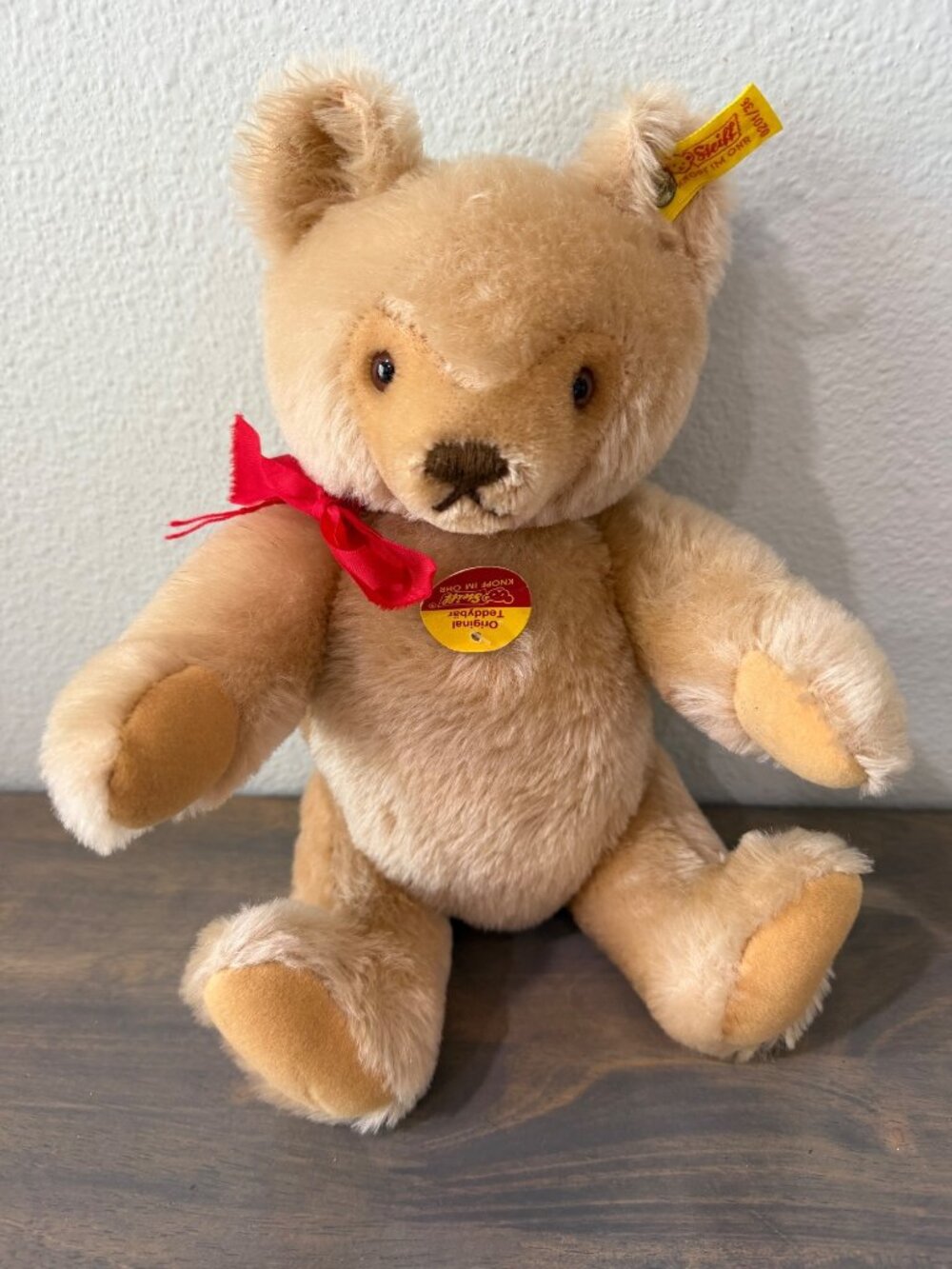 Steiff Teddy Bear Blonde Mohair 12" Germany Jointed Arms and Legs 0201/36